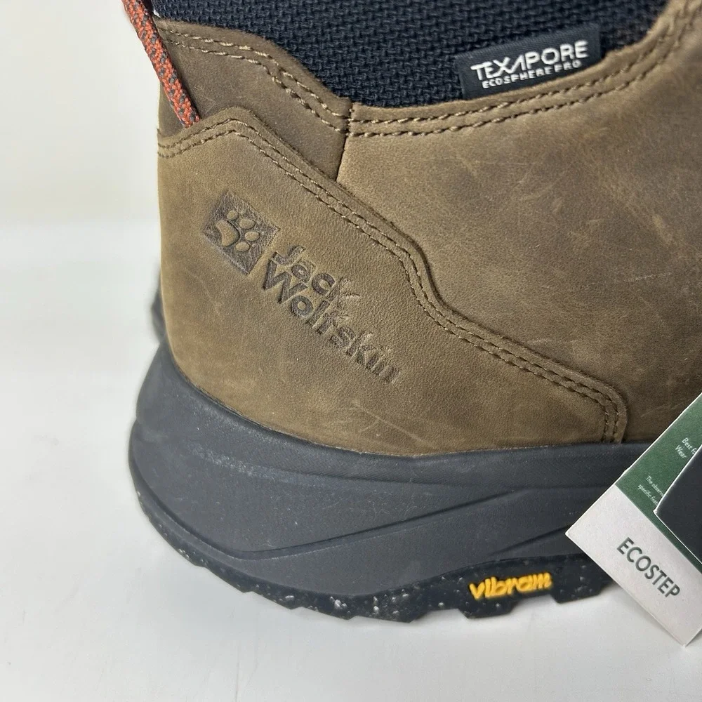 Jack Wolfskin Terraventure Waterproof Mid Mens 14 Hiking Boots Brown Work Boot